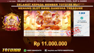 Bukti JP Kemenangan SLOT GAME GANESHA TREASURE 03 agust 24