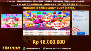 Bukti jp kemenangan game SWEET SLOT MANIA 07 Agust 2024