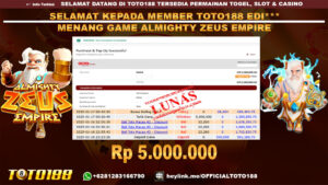 Bukti JP Kemenangan GAME ALMIGHTY ZEUS EMPIRE 17 JAN 25