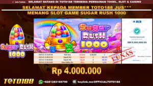Bukti JP Kemenangan SLOT GAME SUGAR RUSH 1000 15 JAN 25