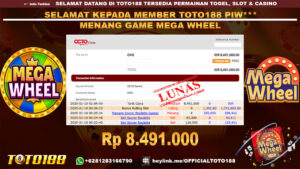 Bukti JP Kemenangan GAME MEGA WHEEL 19 JAN 25