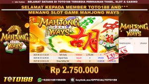 Bukti JP Kemenangan SLOT GAME MAHJONG WAYS 15 JUN 25