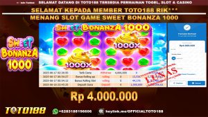 Bukti JP Kemenangan SLOT GAME SWEET BONANZA 1000 17 JUN 25